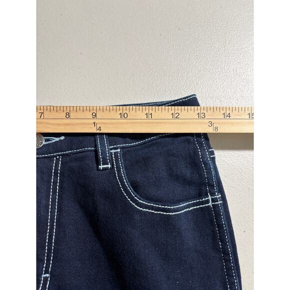 Jordache Women's 27 Blue Dark Wash Studded Rhinestone Stretch Pants Denim Jeans - Picture 8 of 14